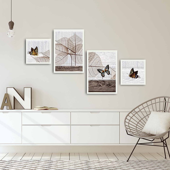 Wallity Cuadro Decorativo Enmarcado en MDF (4 Piezas) Wallity Cuadro Decorativo Enmarcado en MDF (4 Piezas)